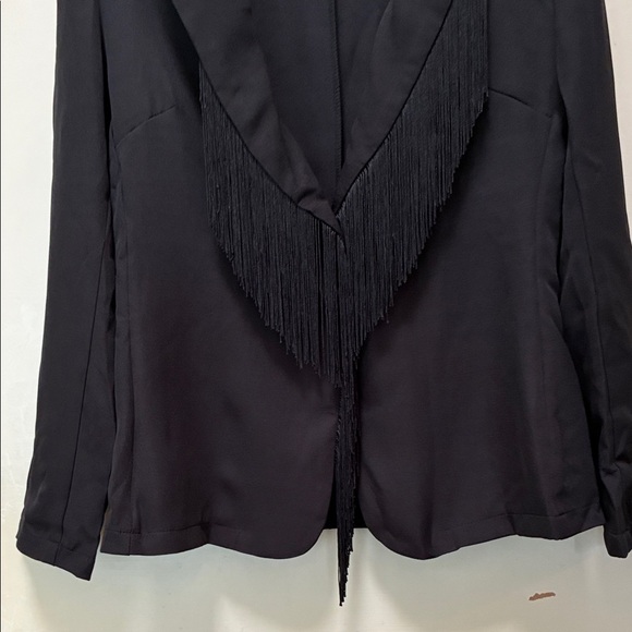 NEW Elegant Black Fringed Women's Jacket small - Picture 3 of 9